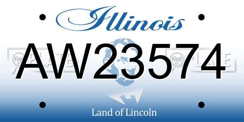 AW23574 Illinois License Plate