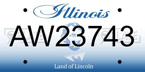 AW23743 Illinois License Plate