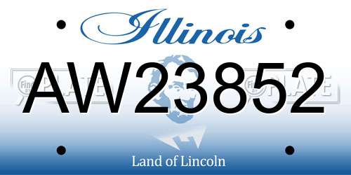 AW23852 Illinois License Plate