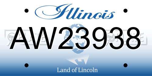 AW23938 Illinois License Plate