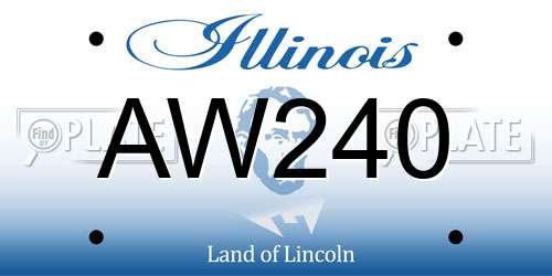 AW240 Illinois License Plate