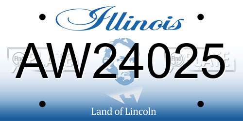 AW24025 Illinois License Plate