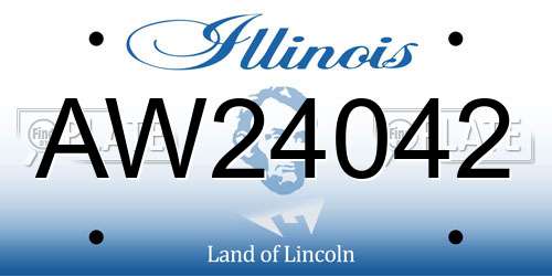 AW24042 Illinois License Plate
