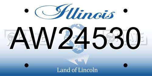 AW24530 Illinois License Plate