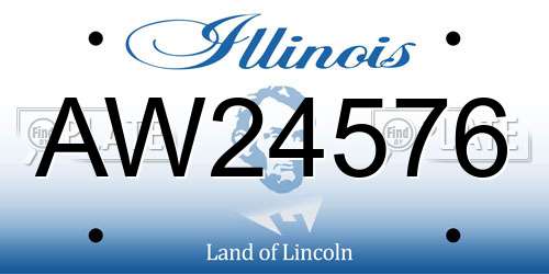 AW24576 Illinois License Plate