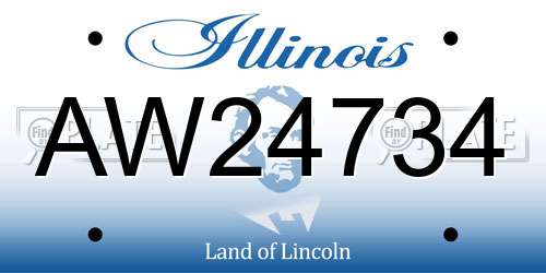AW24734 Illinois License Plate
