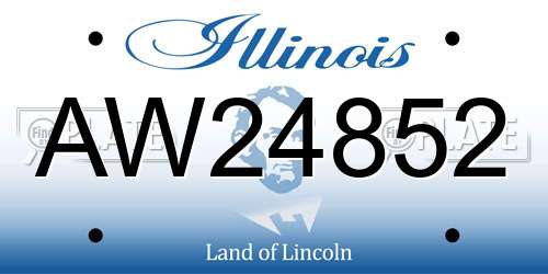 AW24852 Illinois License Plate