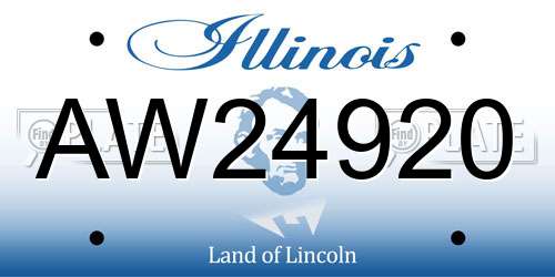 AW24920 Illinois License Plate