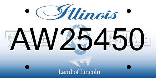 AW25450 Illinois License Plate