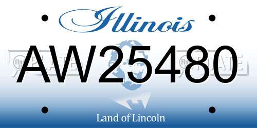 AW25480 Illinois License Plate