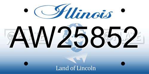 AW25852 Illinois License Plate