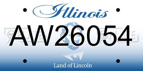 AW26054 Illinois License Plate