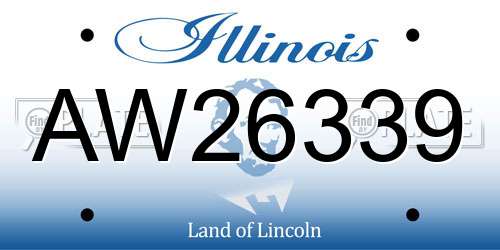 AW26339 Illinois License Plate