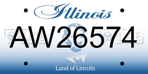 AW26574 Illinois License Plate