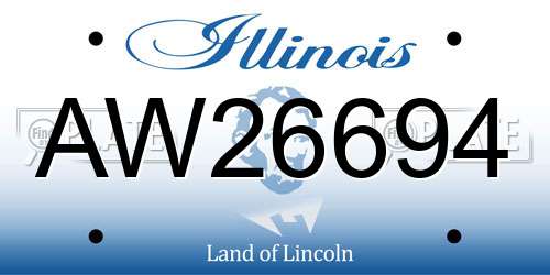 AW26694 Illinois License Plate