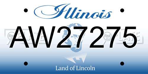 AW27275 Illinois License Plate