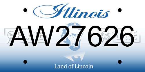 AW27626 Illinois License Plate