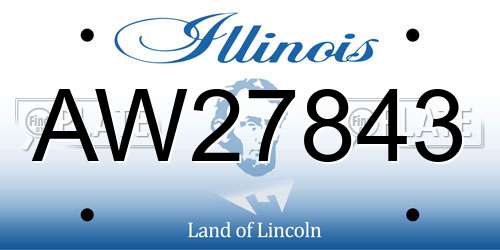 AW27843 Illinois License Plate