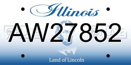 AW27852 Illinois License Plate