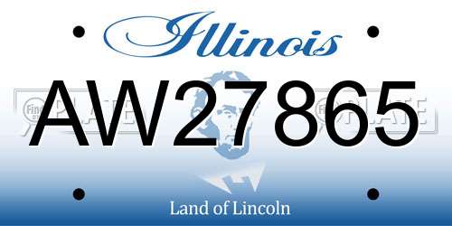 AW27865 Illinois License Plate