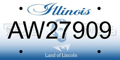 AW27909 Illinois License Plate