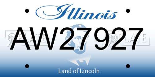 AW27927 Illinois License Plate