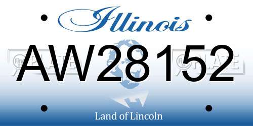 AW28152 Illinois License Plate