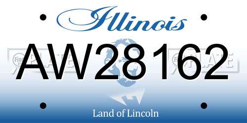 AW28162 Illinois License Plate