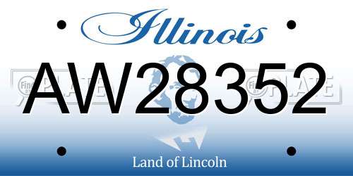 AW28352 Illinois License Plate