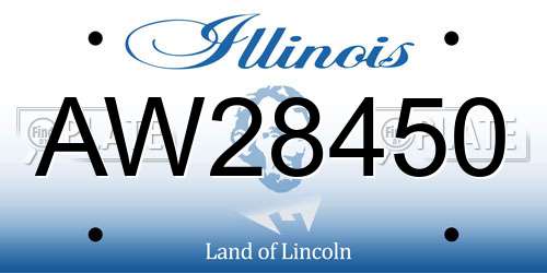 AW28450 Illinois License Plate