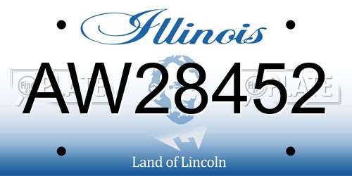AW28452 Illinois License Plate