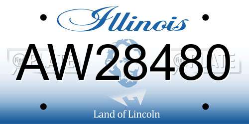 AW28480 Illinois License Plate