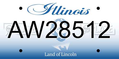 AW28512 Illinois License Plate