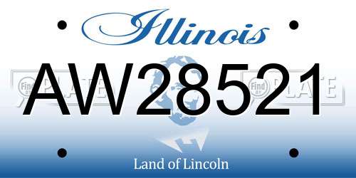 AW28521 Illinois License Plate
