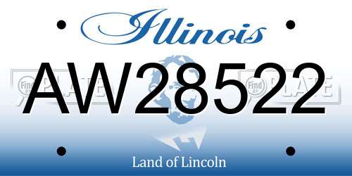 AW28522 Illinois License Plate