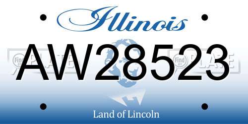 AW28523 Illinois License Plate