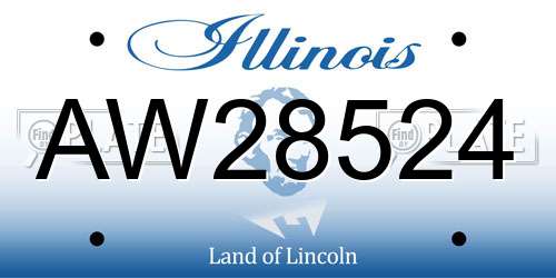 AW28524 Illinois License Plate