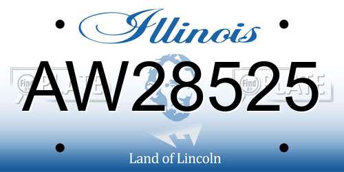AW28525 Illinois License Plate