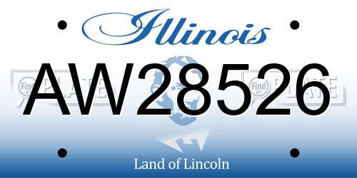 AW28526 Illinois License Plate