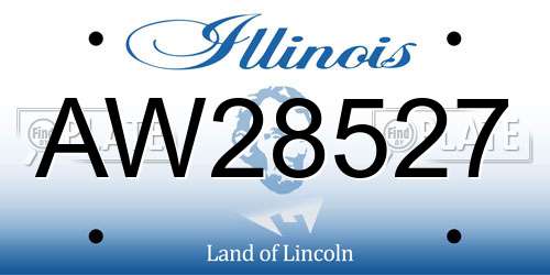 AW28527 Illinois License Plate