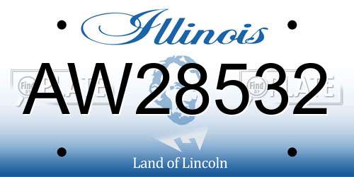 AW28532 Illinois License Plate
