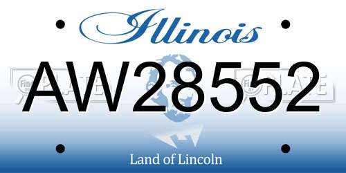 AW28552 Illinois License Plate