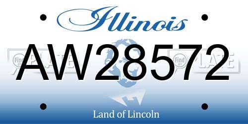 AW28572 Illinois License Plate