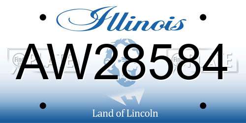 AW28584 Illinois License Plate