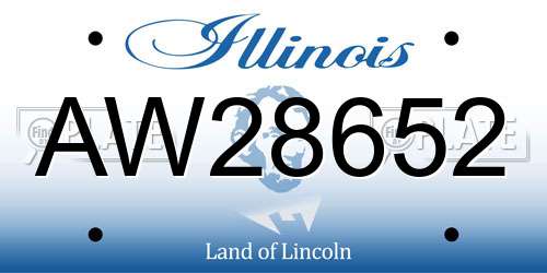 AW28652 Illinois License Plate