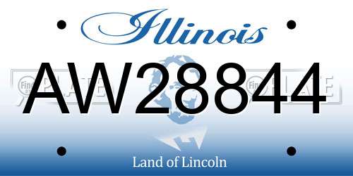 AW28844 Illinois License Plate