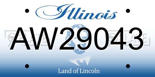 AW29043 Illinois License Plate