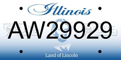 AW29929 Illinois License Plate
