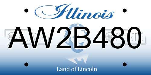 AW2B480 Illinois License Plate