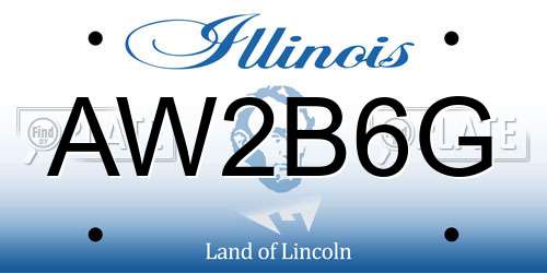 AW2B6G Illinois License Plate